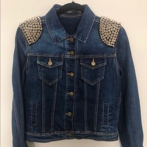 Spiked Shoulder Denim Jacket